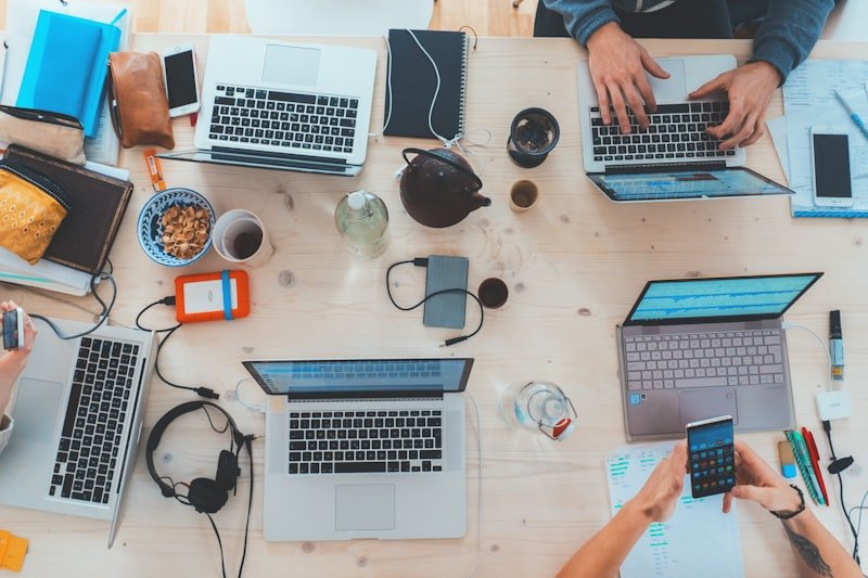 Planning marketing strategy around a table
